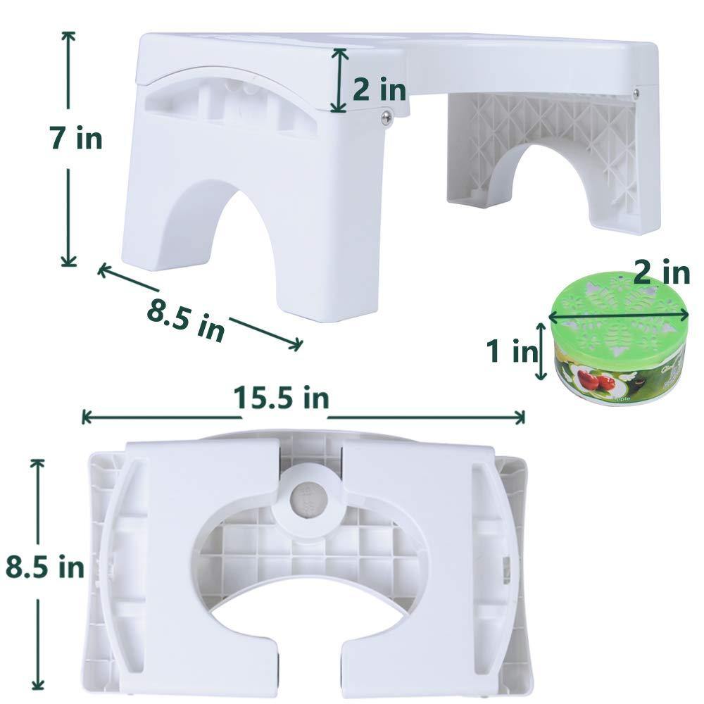 Bosonshop 7 inches Folding Squatting Toilet Stool with Aromatherapy Holes for Bathroom Toilet Potty