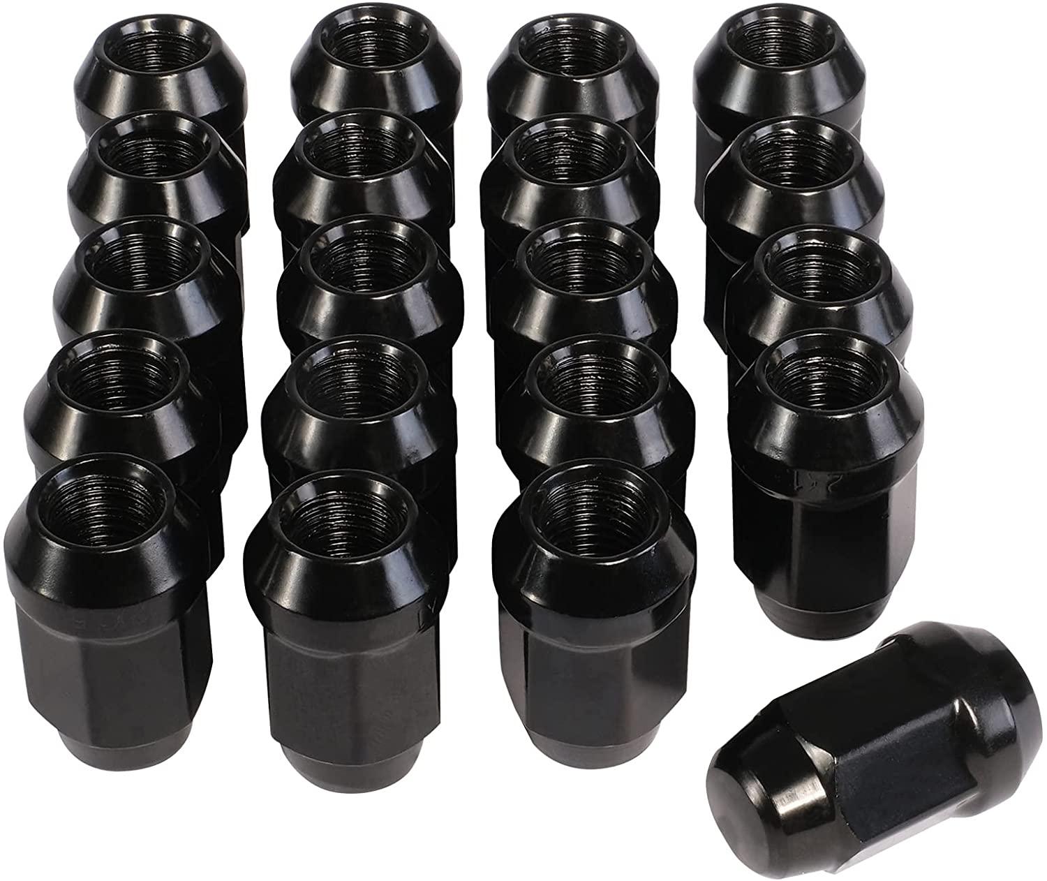 (Out of Stock) Set of 20 M12x1.5 Black Lug Nuts with Cone Seat, for Ford Focus Chevrolet Trailblazer S10 GMC Aftermarket Wheel - Bosonshop