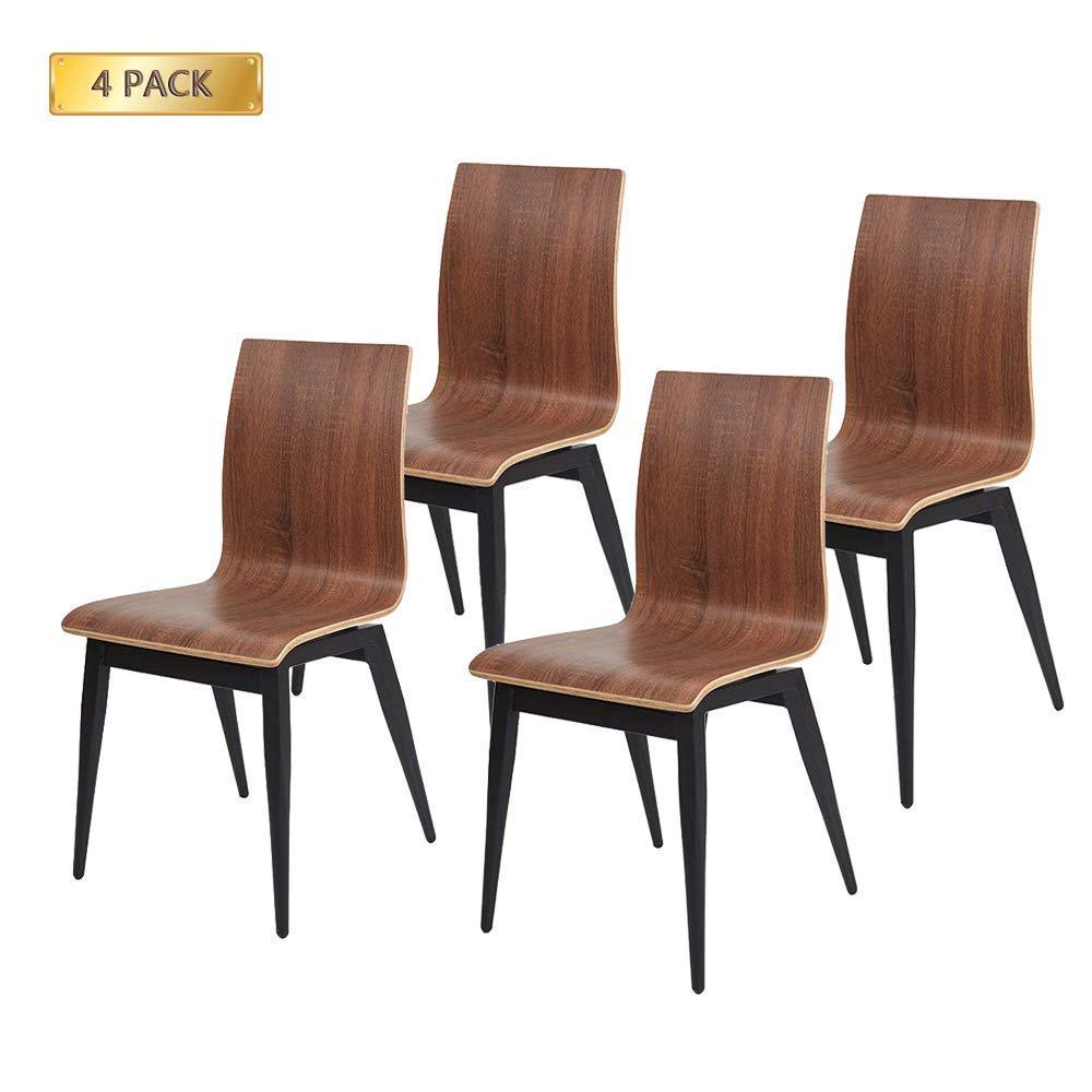 Bosonshop Kitchen & Dining Room Chairs with Bentwood and Metal Legs Bistro Set of 4