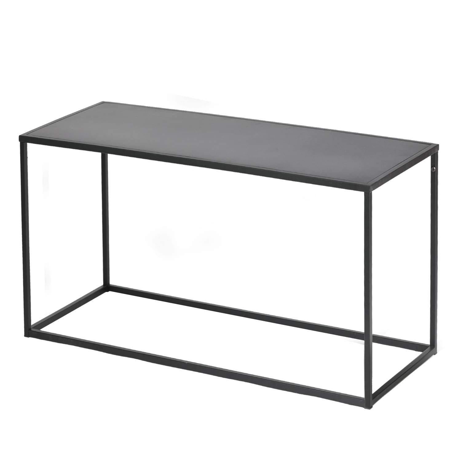 Simple Coffee Table with Anti-Scratch Design Premium Rust Resistant Industrial Cocktail Table for Living Room Black - Bosonshop