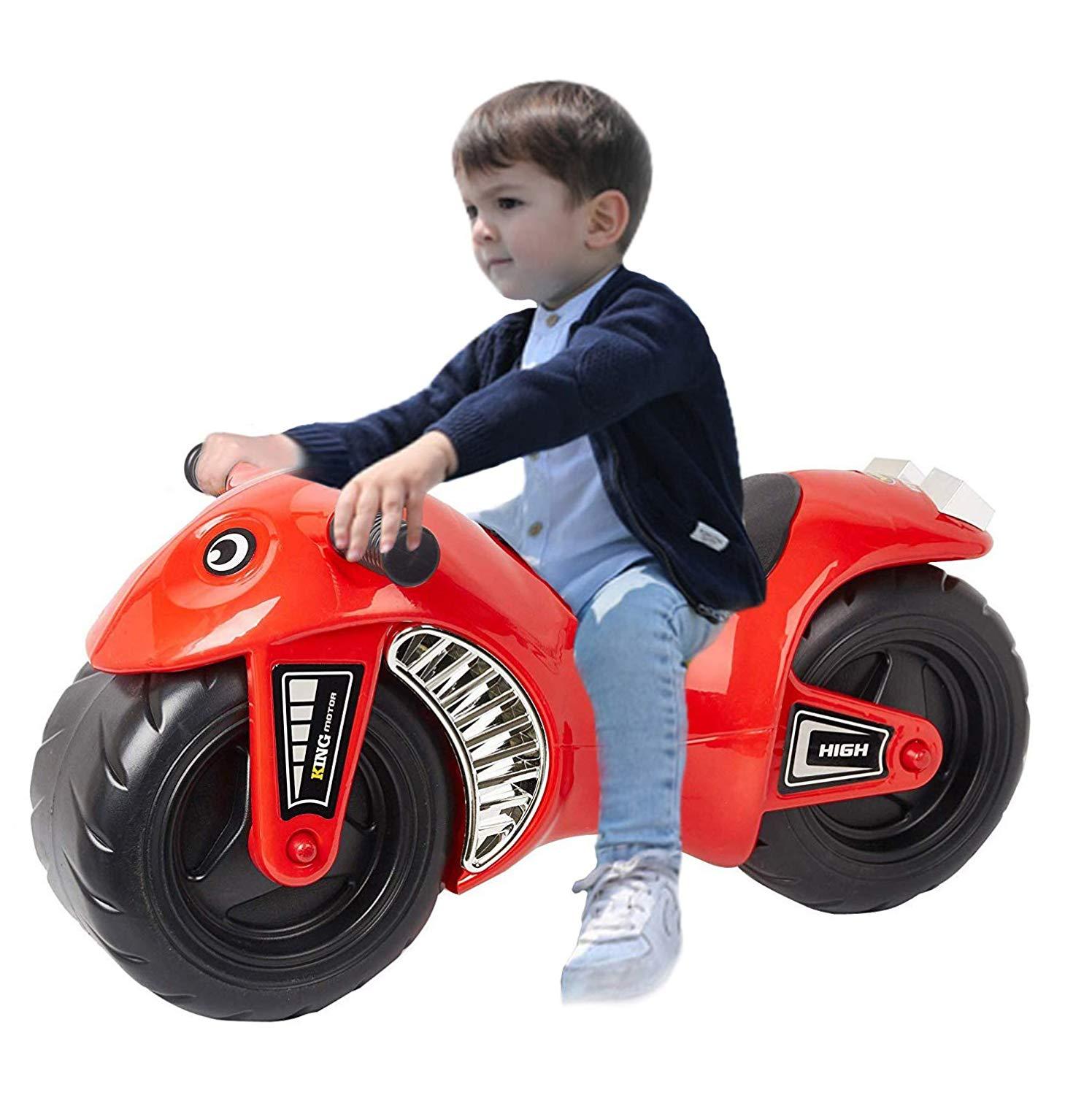 Bosonshop Ride On Motorcycle, Durable & Easy to Ride Toddler Bike, Red