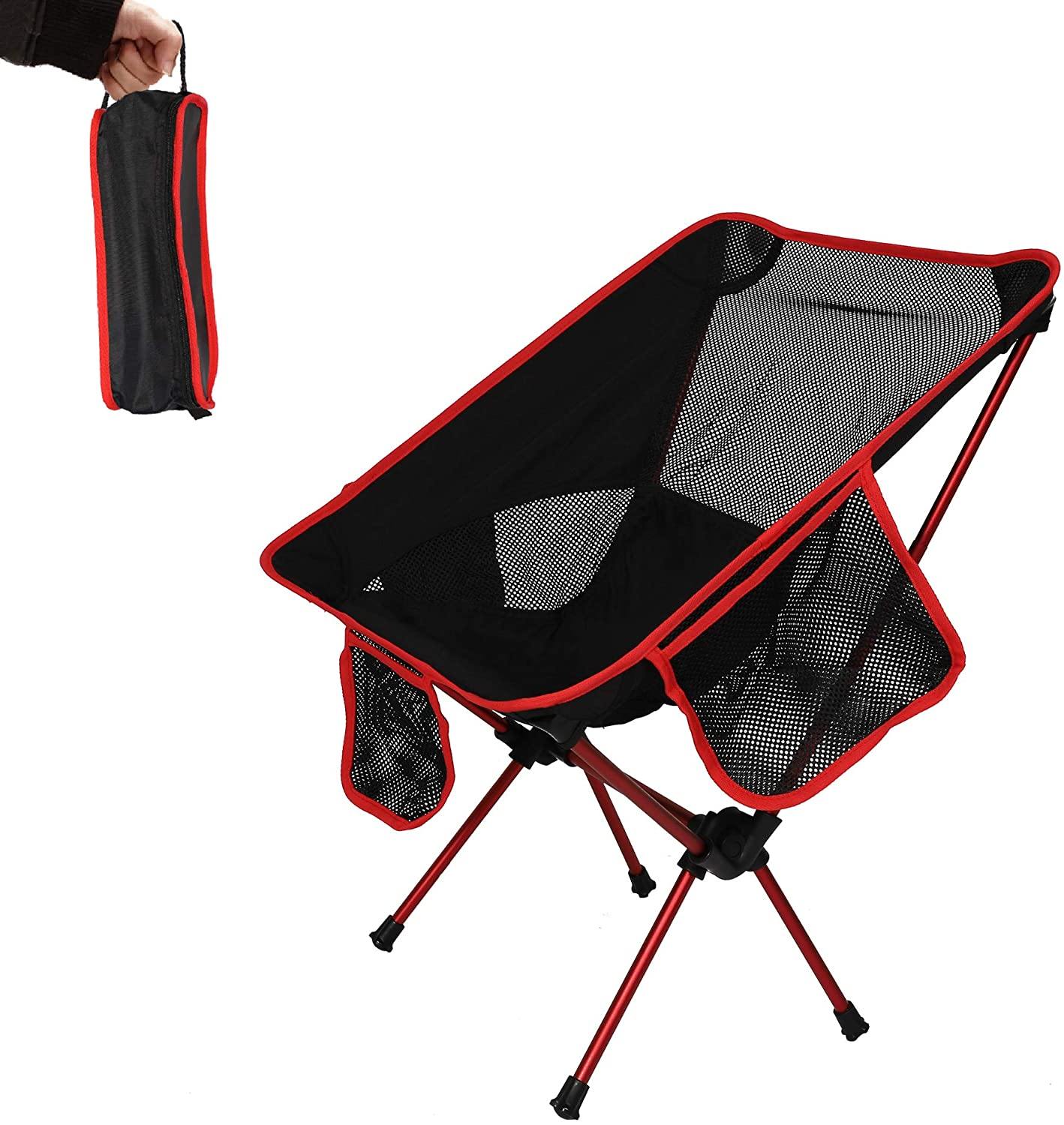 Folding Camping Chair Portable Compact Ultralight Outdoor Backpacking Fishing Chairs with Carry Bag - Bosonshop