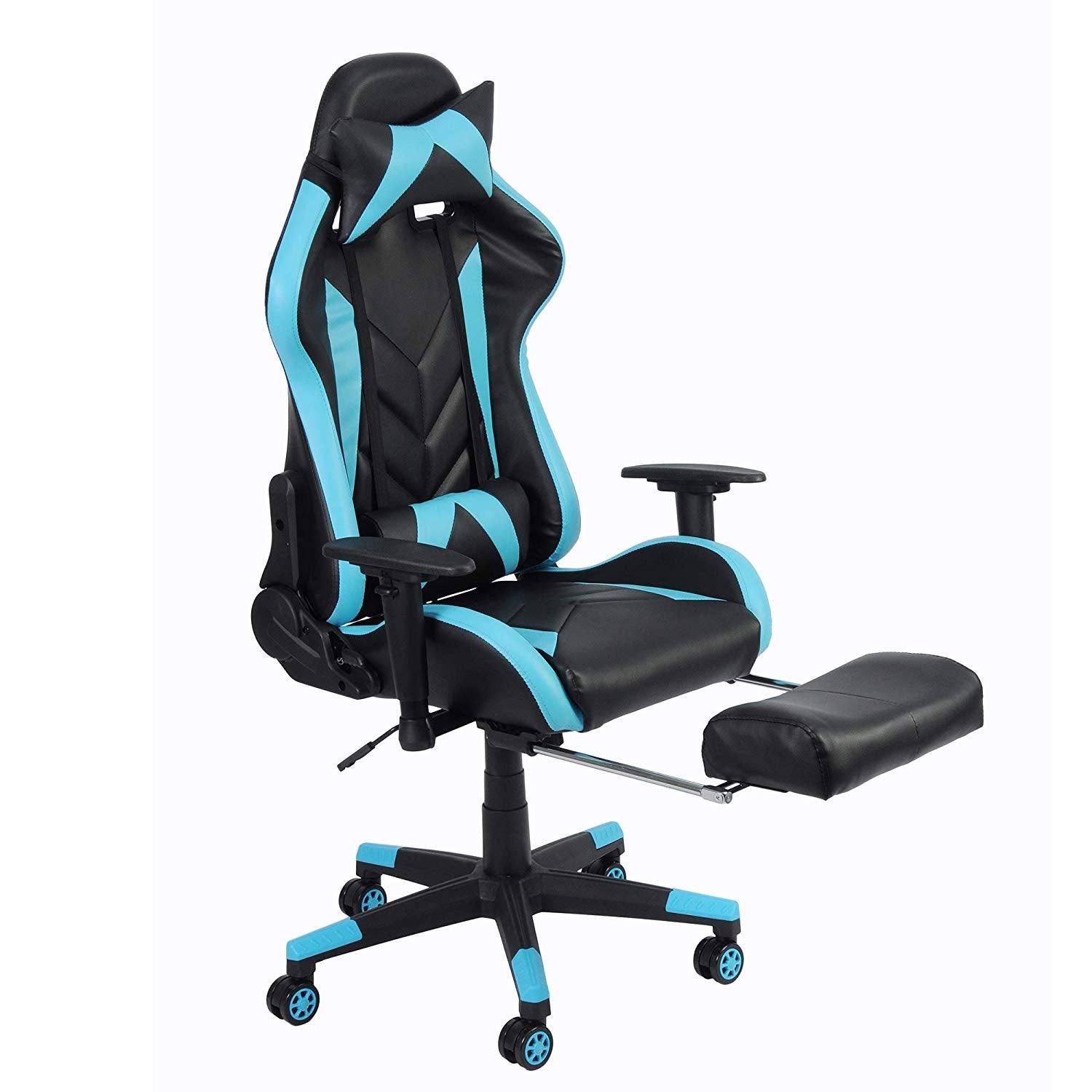 Bosonshop Gaming Desk Chair Ergonomic Office Chair with Footrest Racing Style