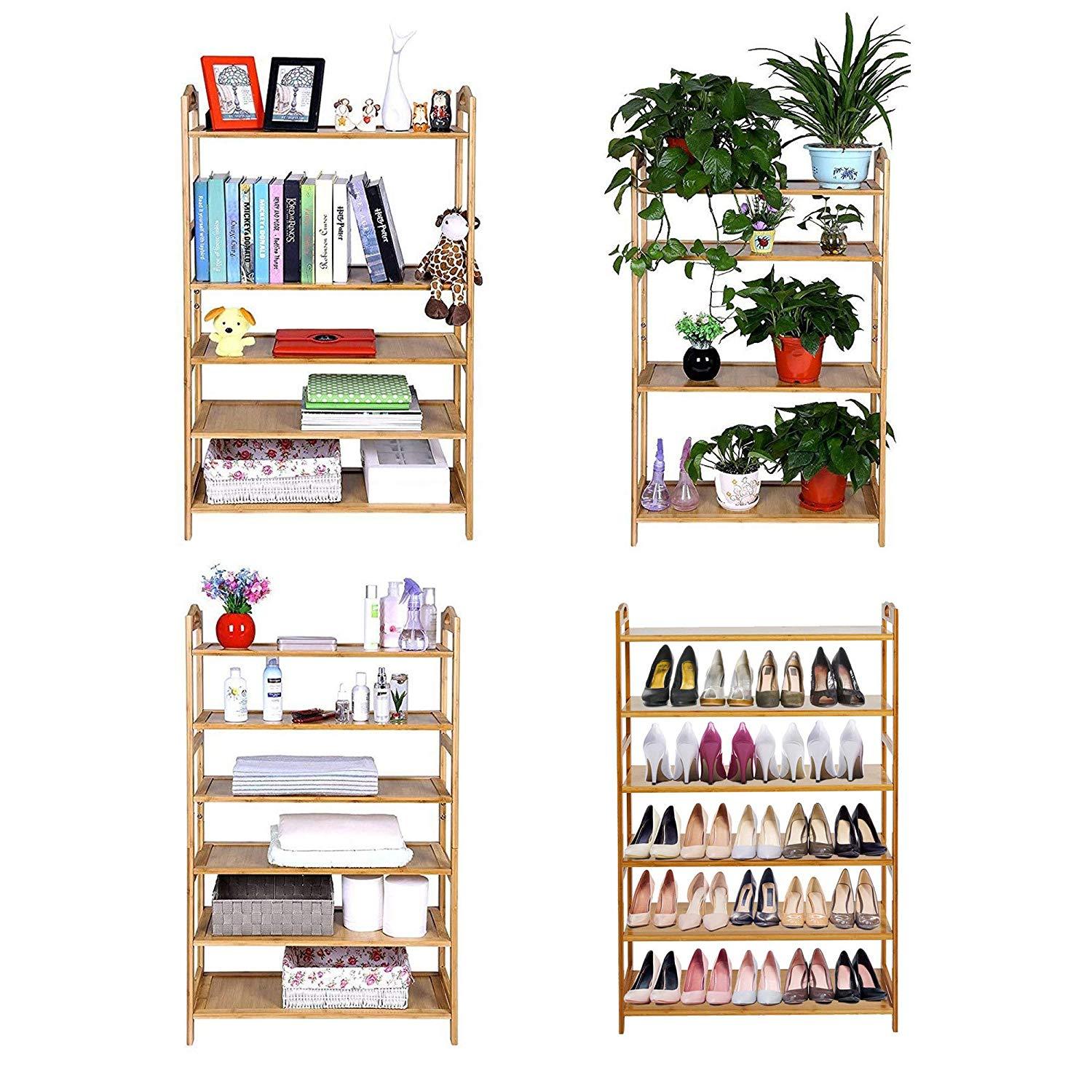 Bosonshop 6-Tier Entryway Shoe Rack Wooden Shoe Shelf Storage Organizer Cabinet