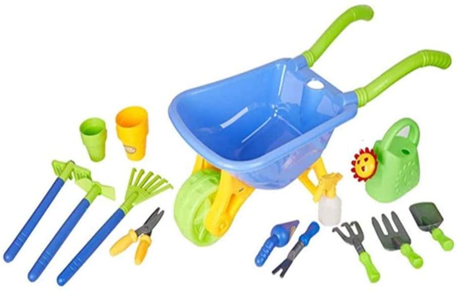 Kid’s Garden Tool Toy Set Beach Sand Toy Kids Wheelbarrow Garden Toy Cart Gardening Backyard Tool Set - Bosonshop