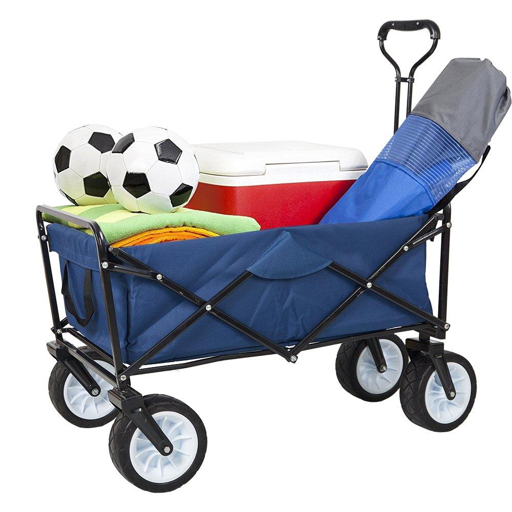 Bosonshop Collapsible Camping Wagon Garden Folding Utility Shopping Cart with Handle