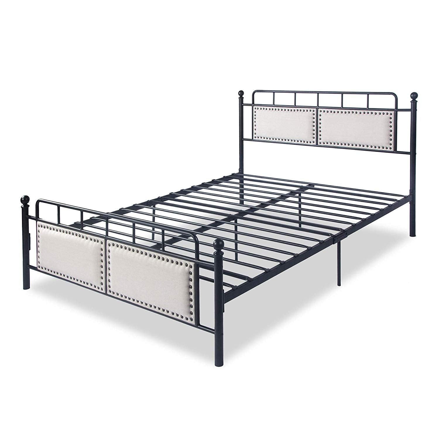 Bosonshop Mordern Queen Size Platform Bed with Frame, Black, 12inch