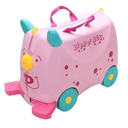 Bosonshop Kid's Ride On Roll Suitcase Travel Luggage & Storage Bag, Pink