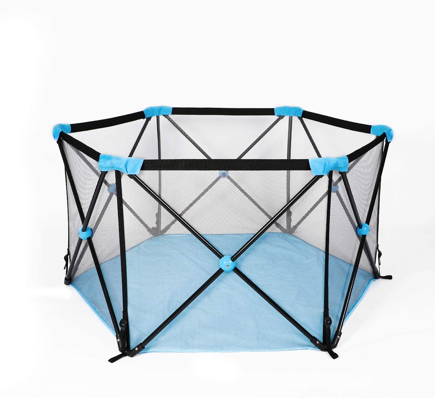 Portable Playpen Kids Play Yard Activity Center with Carry Case Mesh Side, Washable Oxford Cloth - Bosonshop