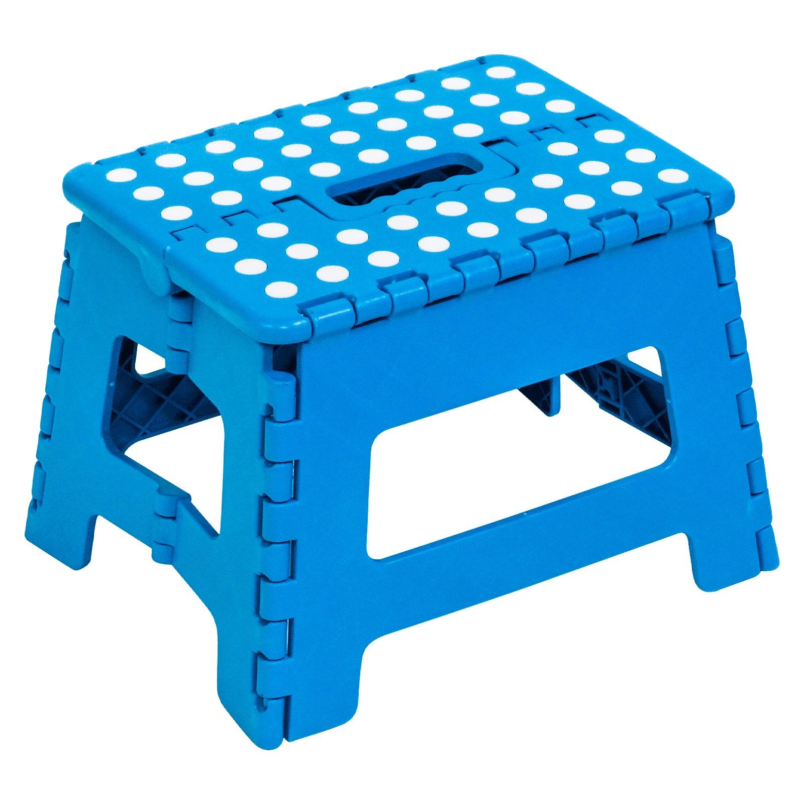 2 Packs Non-Slip Foldable Step Stool with Handle, Blue - Bosonshop