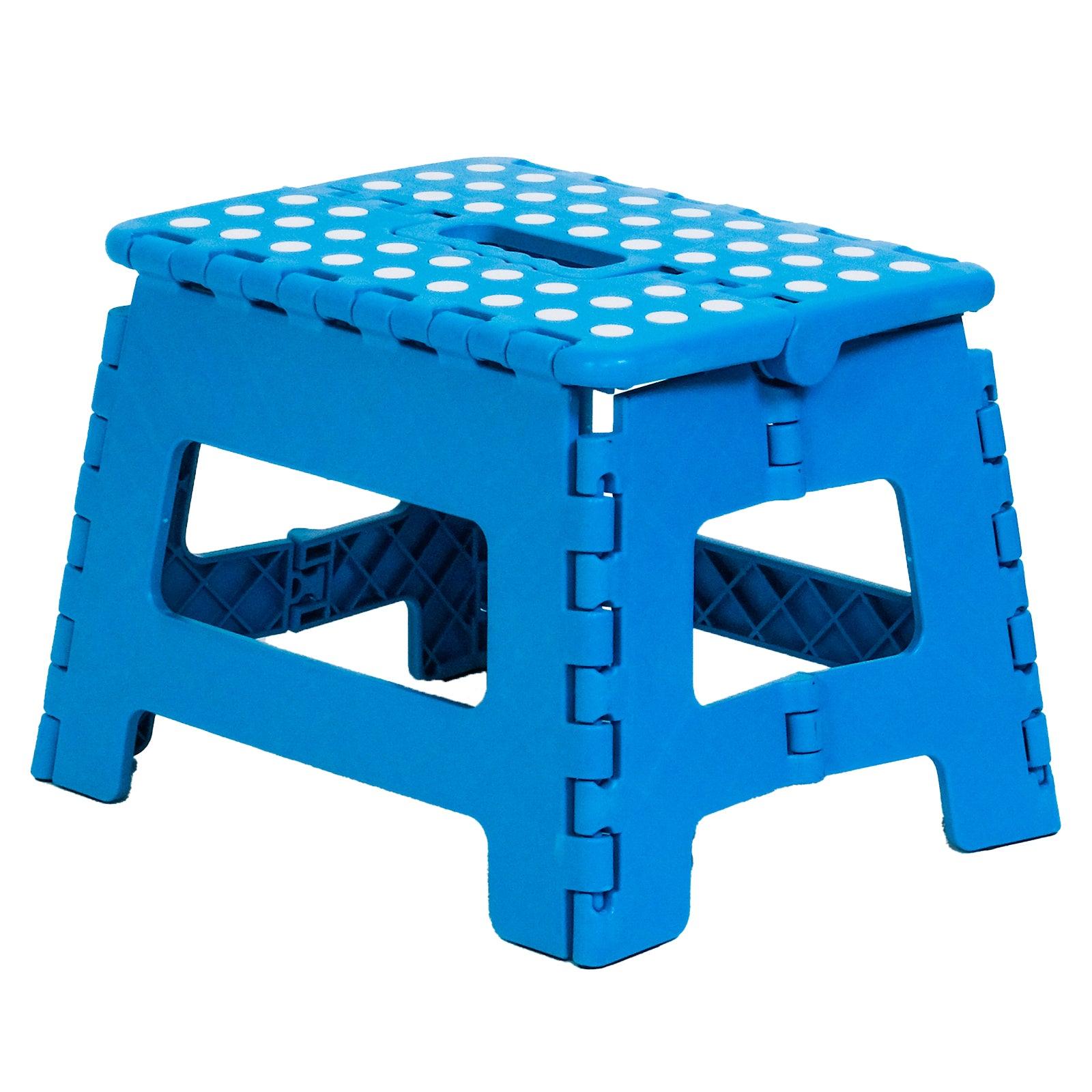 2 Packs Non-Slip Foldable Step Stool with Handle, Blue - Bosonshop