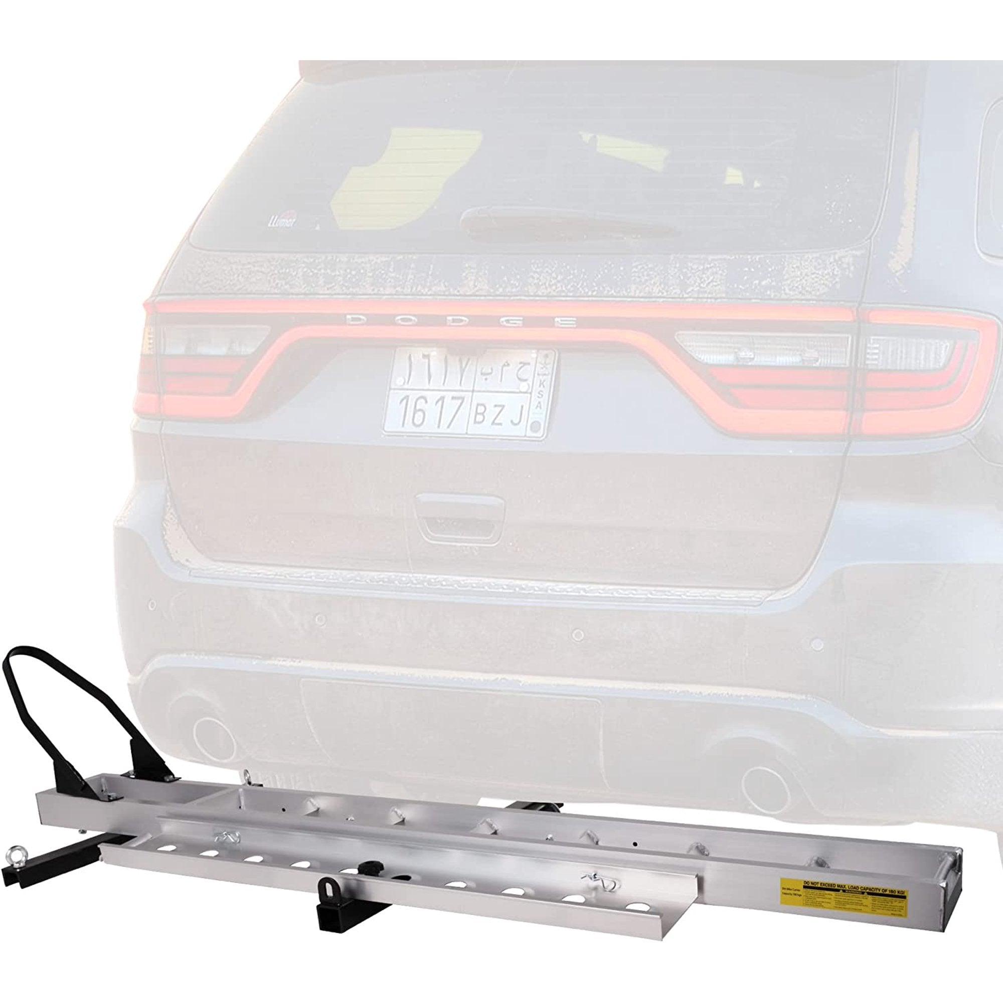 440 lb Capacity Aluminum Motorcycle Carrier with 3.8' Ramp, 2" Receiver Dirt Bike Scooter Hitch-Mounted Rack - Bosonshop