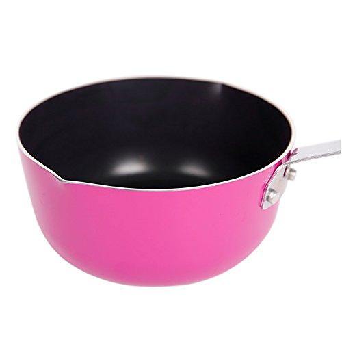 Bosonshop Mini Aluminum Nonstick Butte Warmer Milk Cookware Pot Silicone Handle