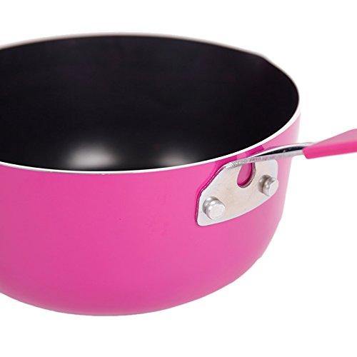 Bosonshop Mini Aluminum Nonstick Butte Warmer Milk Cookware Pot Silicone Handle