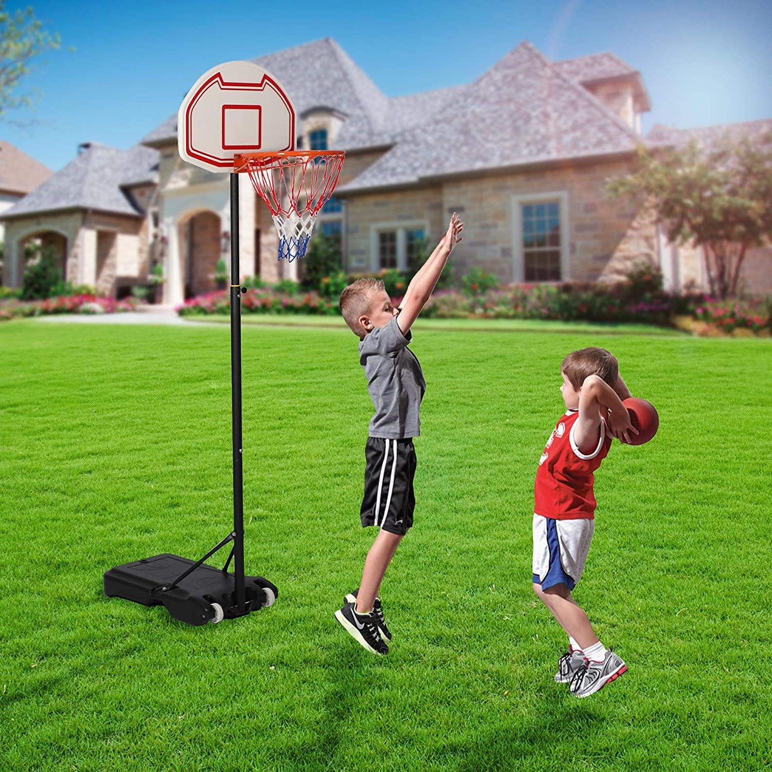 Portable Basketball Hoop Kids Indoor Outdoor Sport Basketball Goal Height Adjustable - Bosonshop