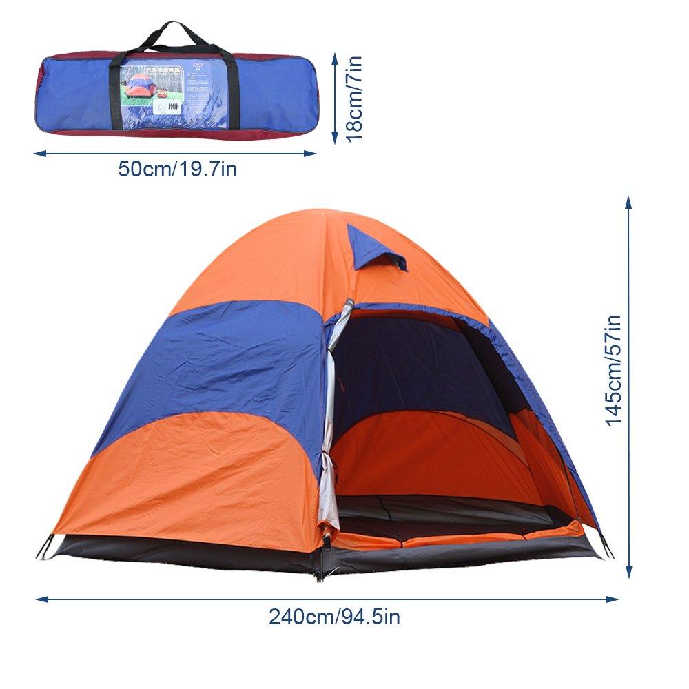 Bosonshop 3-4 Person Easy Setup Double Tent Waterproof Moisture-proof, Orange