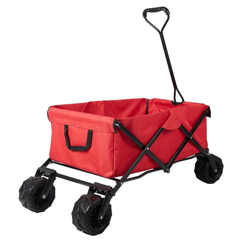 Bosonshop Outdoor Collapsible Folding Utility Beach Wagon Sports Storage Cart Sturdy Steel Frame