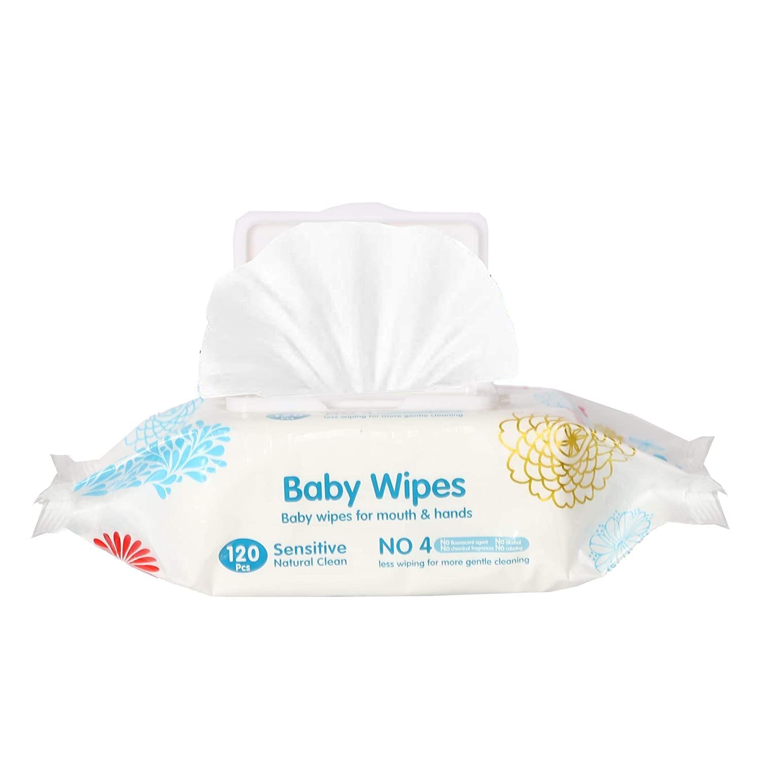 Baby Wipes Baby Wet Tissue Soft Cleaning Wipes Natural Wet Wipes, 6 Packs, 600 Wipes(1pc, 100 wipes) - Bosonshop