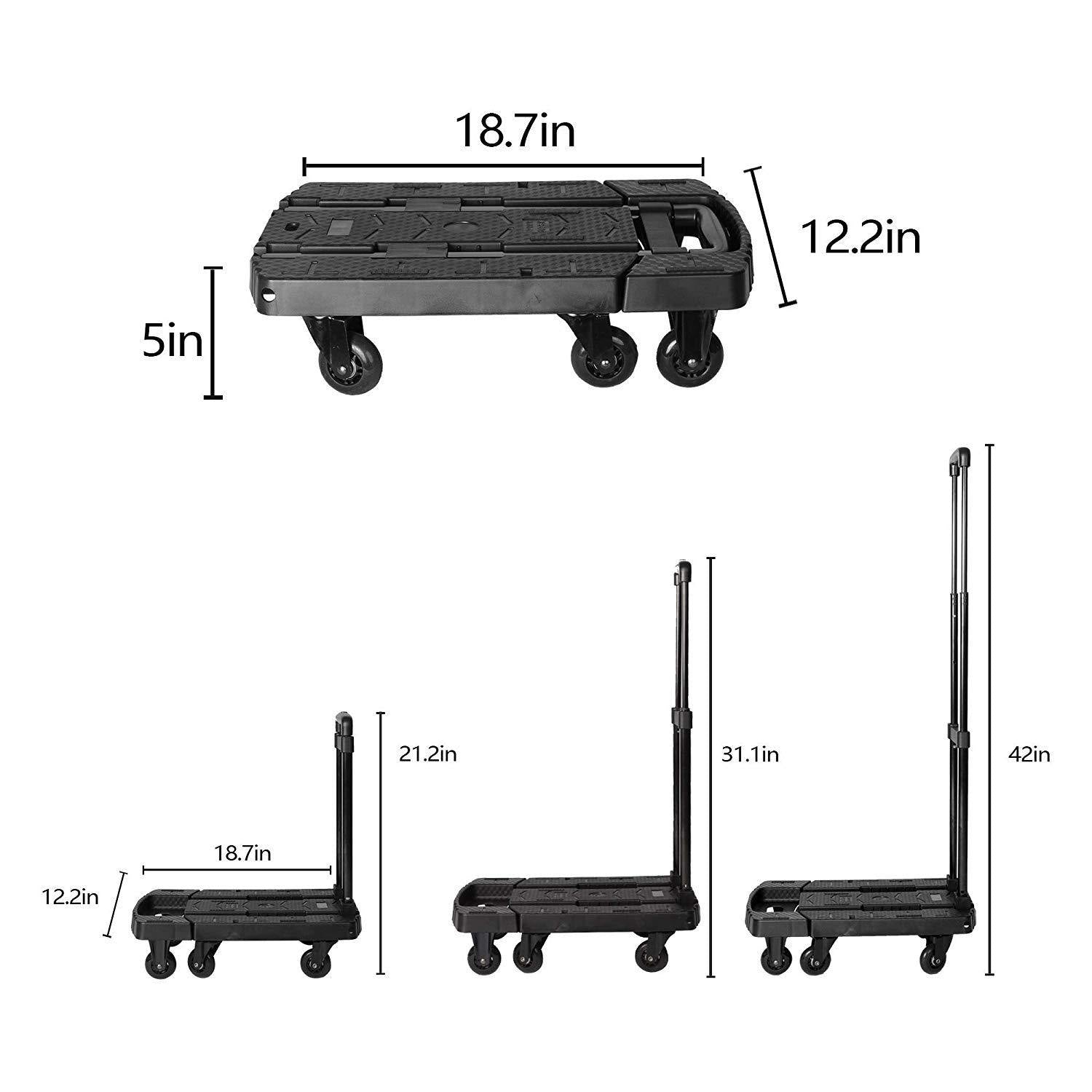 Folding Luggage Cart Lightweight Travel Hand Truck Trolley for Travel, Moving and Office Use - Bosonshop