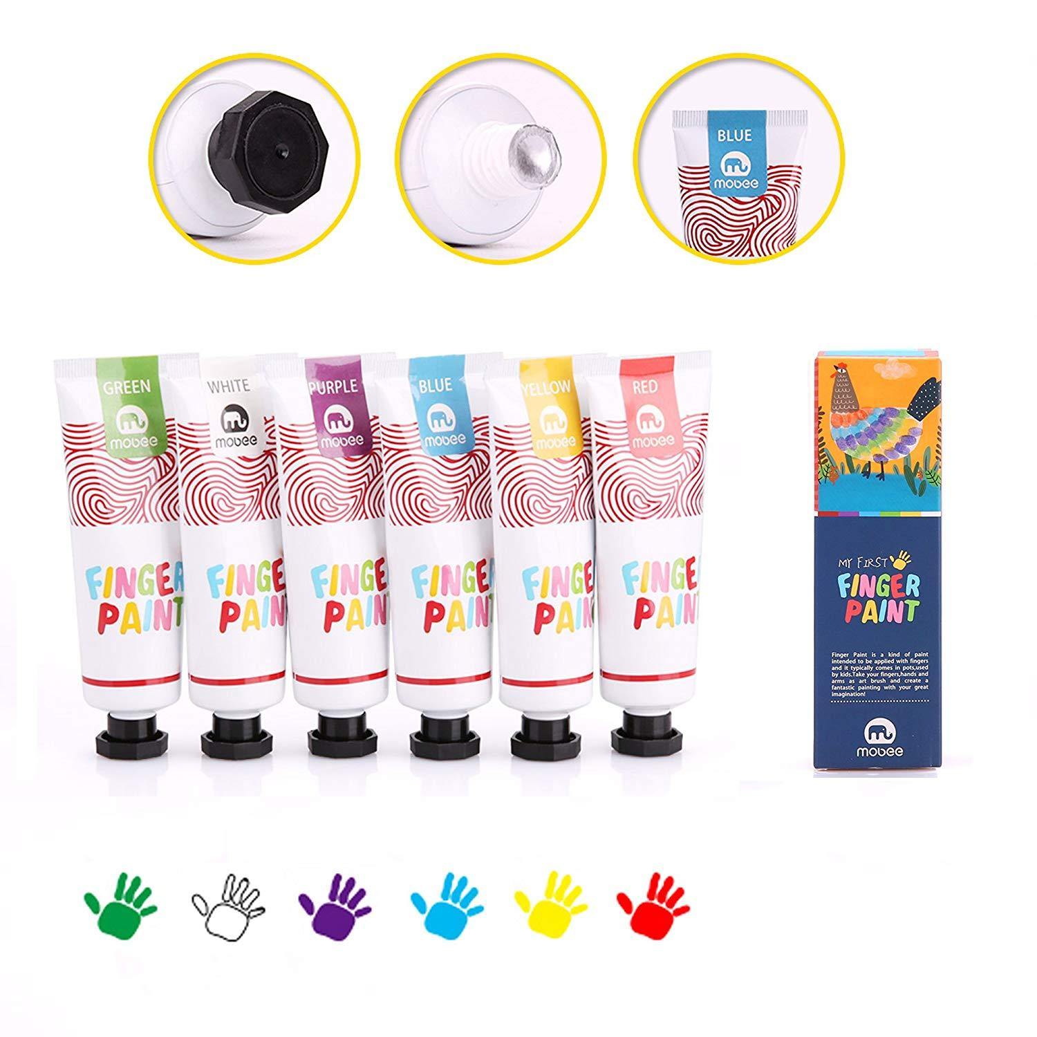 Bosonshop Kids Finger Paint Washable Non-Toxic Fingerpaint Creative Art Toy Toddlers Classroom Projects