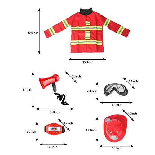 Kids Fireman Costume Toy for Kids with Complete Firefighter Accessories - Bosonshop