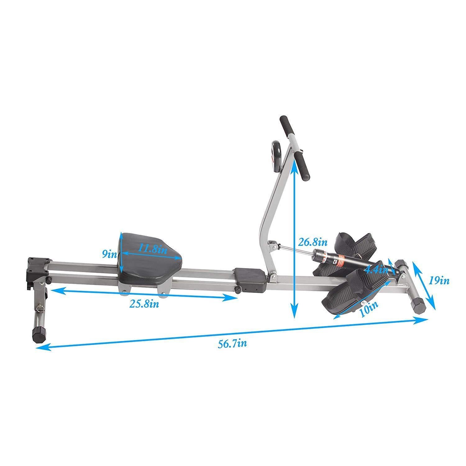 Hydraulic Rowing Machine Full Body Stamina Exercise Power with 12 Levels Adjustable Resistance - Bosonshop