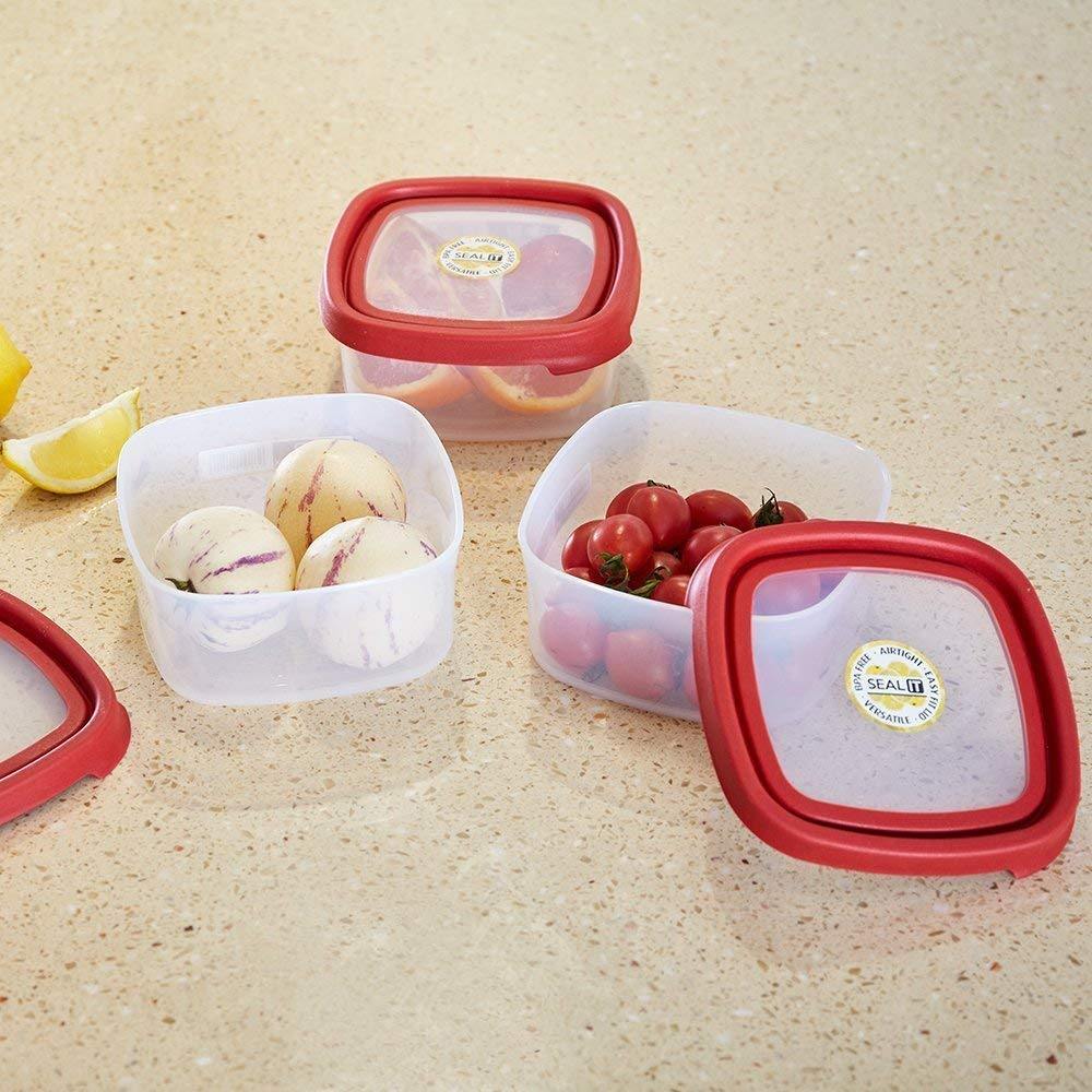 Bosonshop  6 Piece Food Storage Container Set with Easy Locking Lids,BPA Free and 100% Leak Proof,Plastic