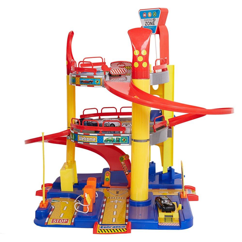 Bosonshop Parking Garage Playset for Toddler Car Garage for Boys