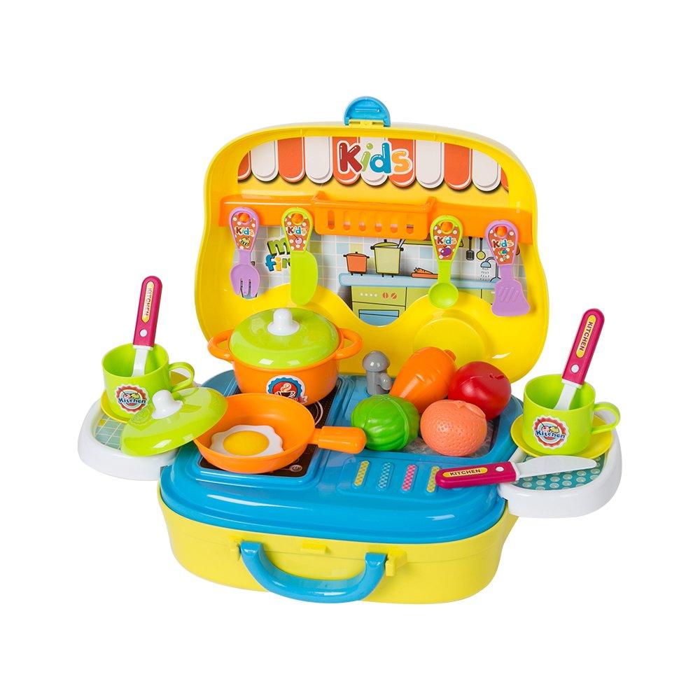 Bosonshop Pretend Play Cooking Food Plastic Kitchen Play Set