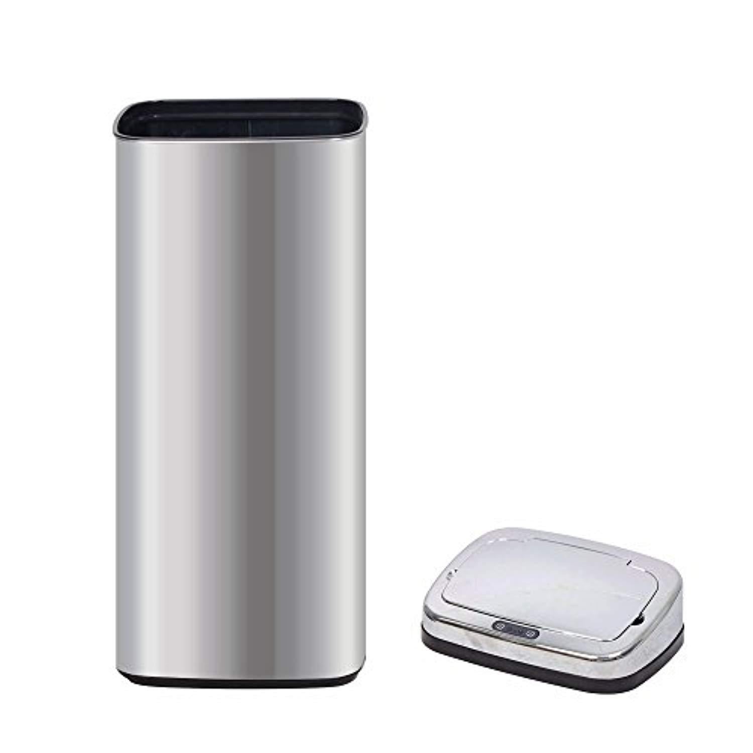 Bosonshop Automatic 13 Gallon Touchless Trash Can Garbage Bin, Stainless Steel