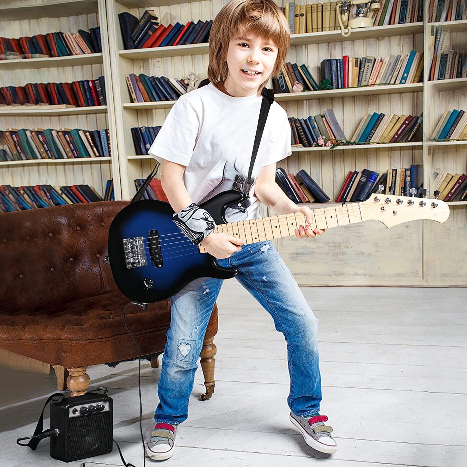 30 Inch Electric Guitar Beginner Kits for Kids and Teens - Starter Guitar Includes Gig Bag, 5 W Amplifier, Strings, Picks, Shoulder Strap, Cable - Bosonshop