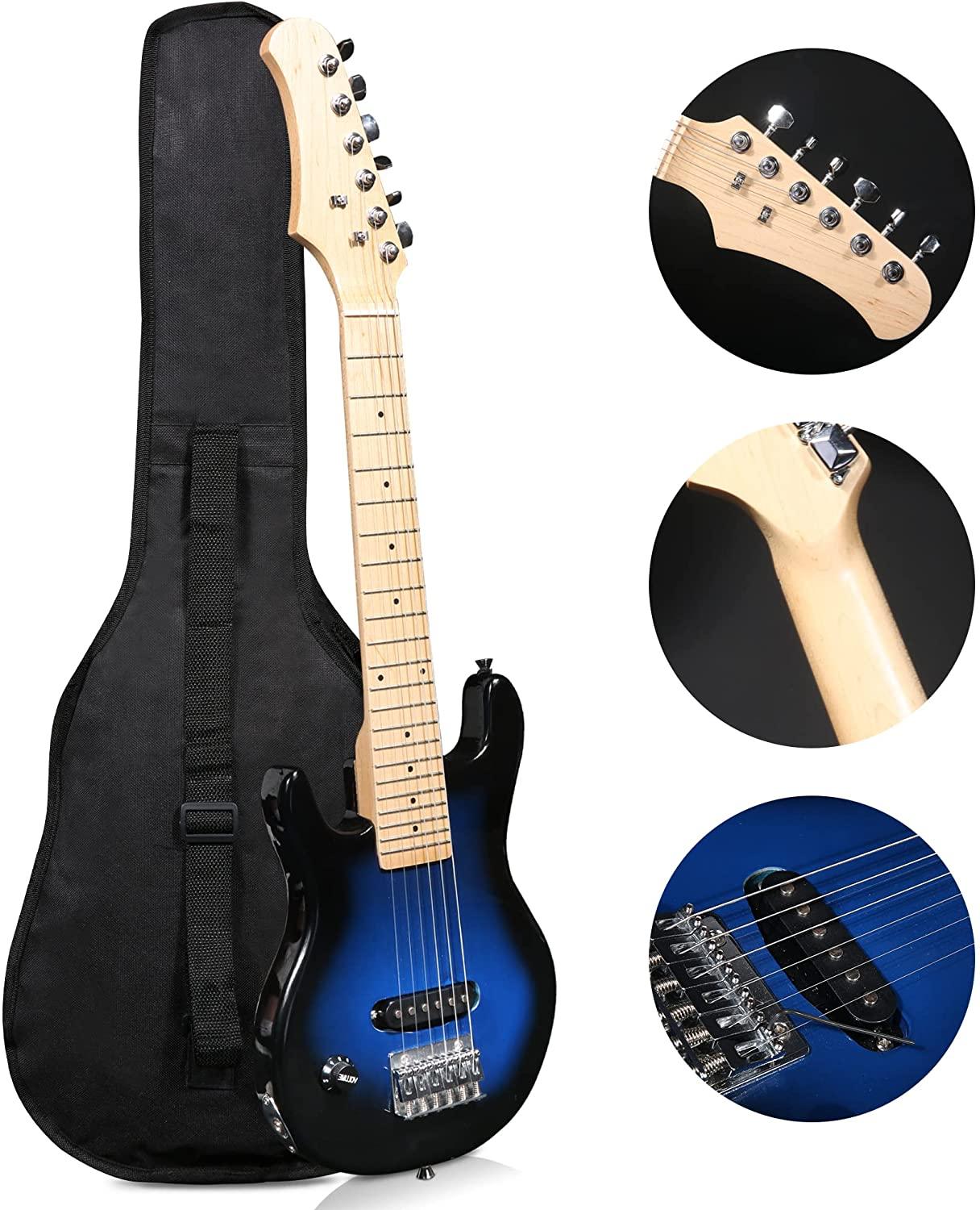 30 Inch Electric Guitar Beginner Kits for Kids and Teens - Starter Guitar Includes Gig Bag, 5 W Amplifier, Strings, Picks, Shoulder Strap, Cable - Bosonshop