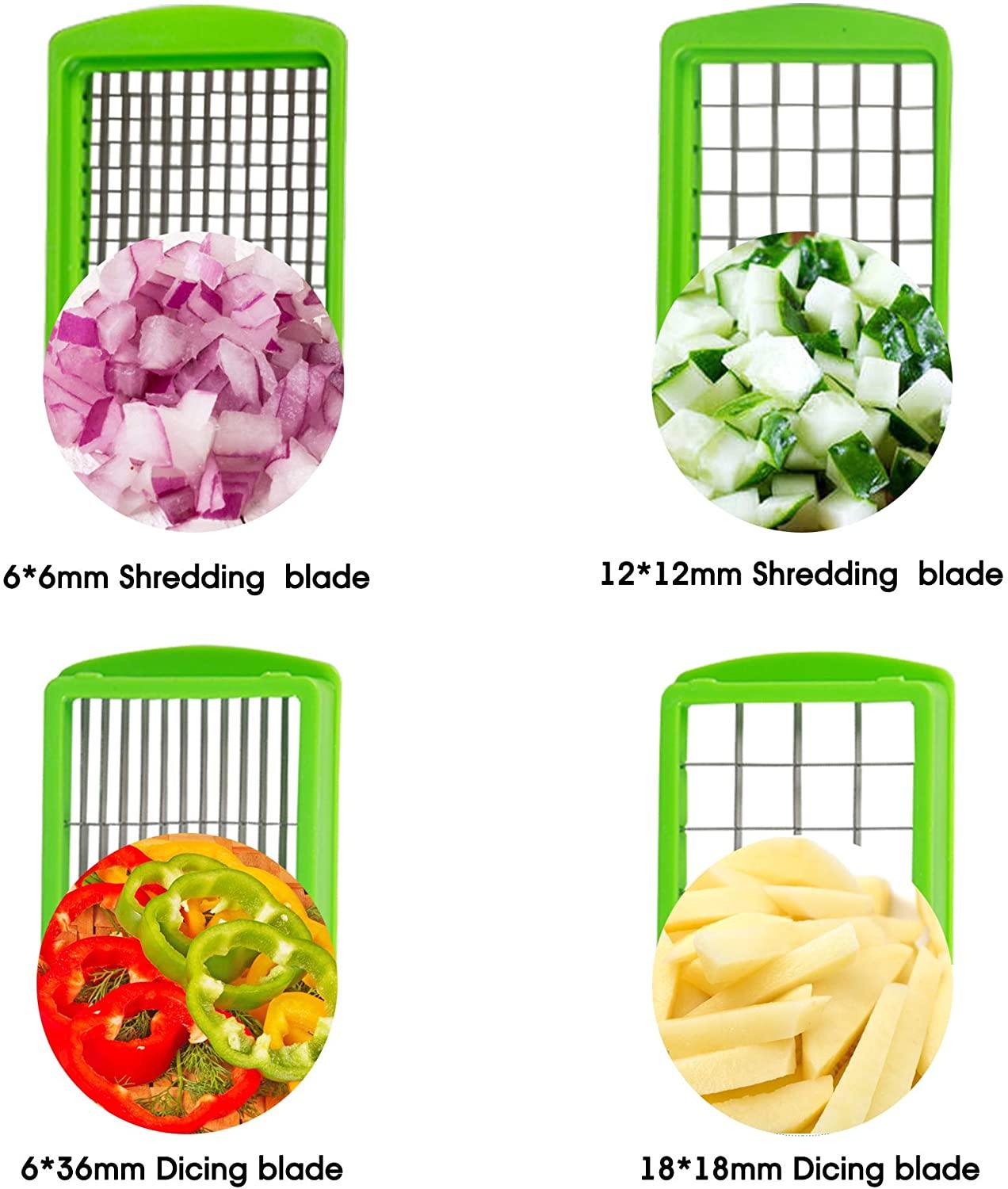 Salad Chopper Kitchen Manual Food Chopper Vegetable Veggie Cutter including Food Container Peeler Julienne and Slicer, Stainless Steel - Bosonshop