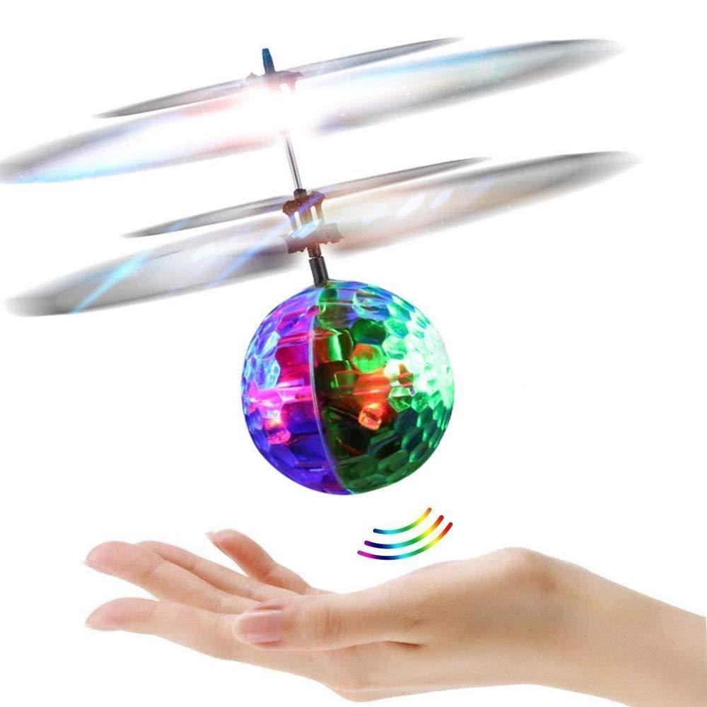 Bosonshop Flying Ball Infrared Induction Flying Toy for Kids Adults Built-in LED Light