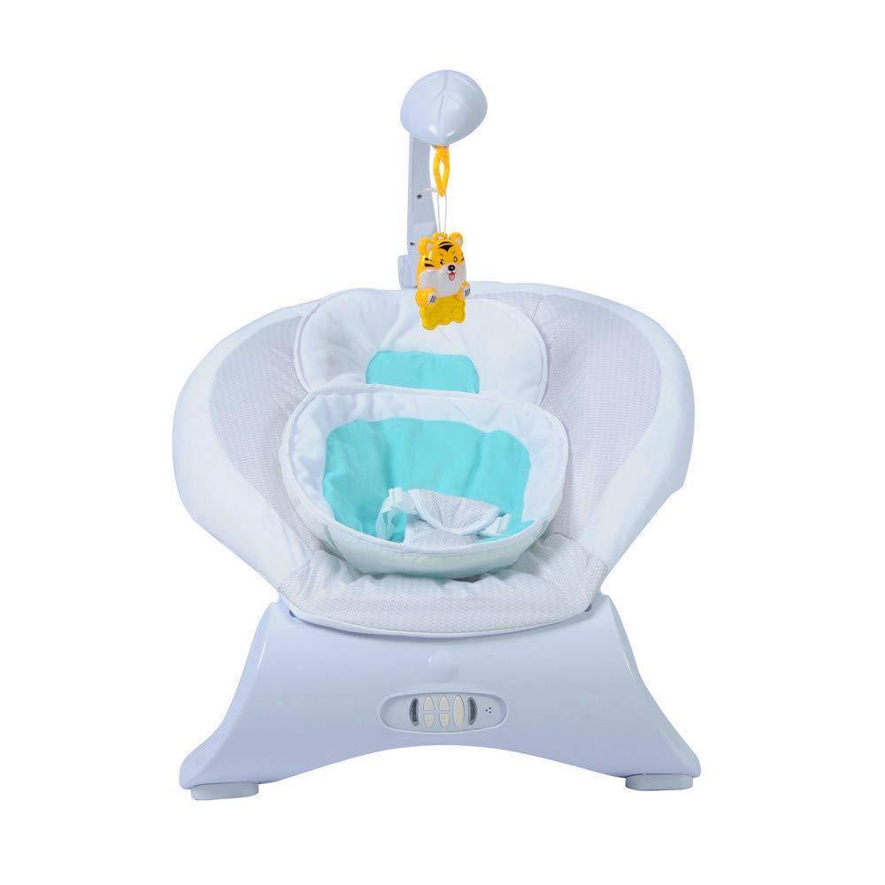 Baby Contrast Bouncer with Vibrating Seat Baby Rocker Sleeper, Blue - Bosonshop