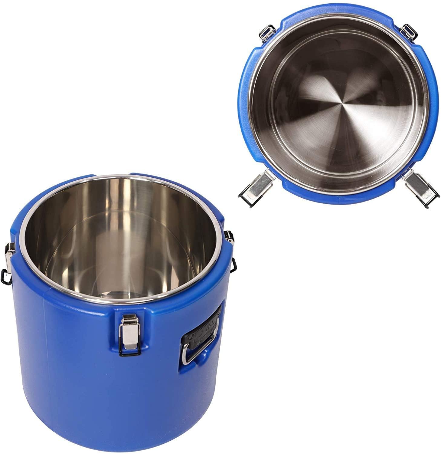 30L Large Food Warmers Bucket Double Stainless with Thick Coat, Tight sealing(Blue) - Bosonshop