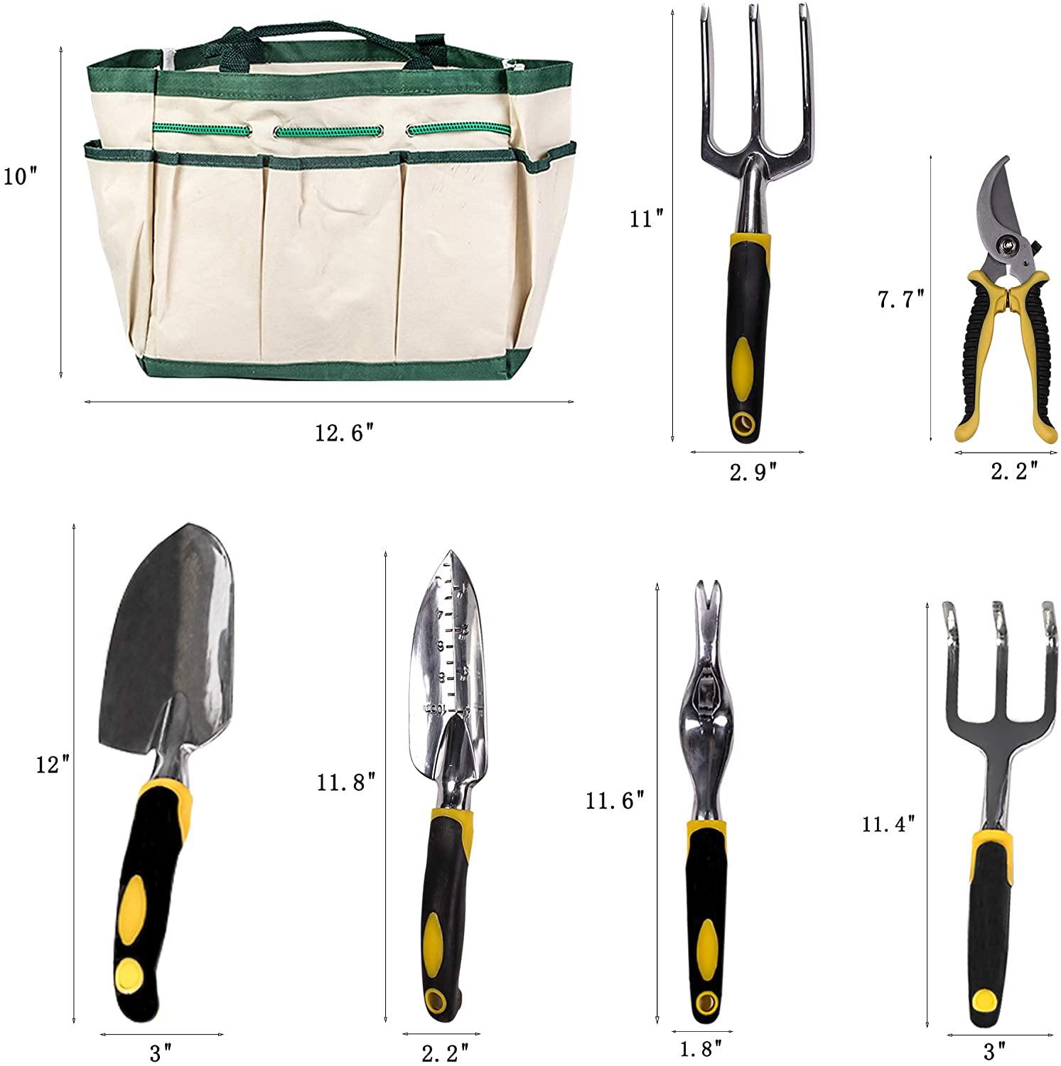 Garden Tool Set 9 Piece Manual Gardening Gifts Kit - Bosonshop