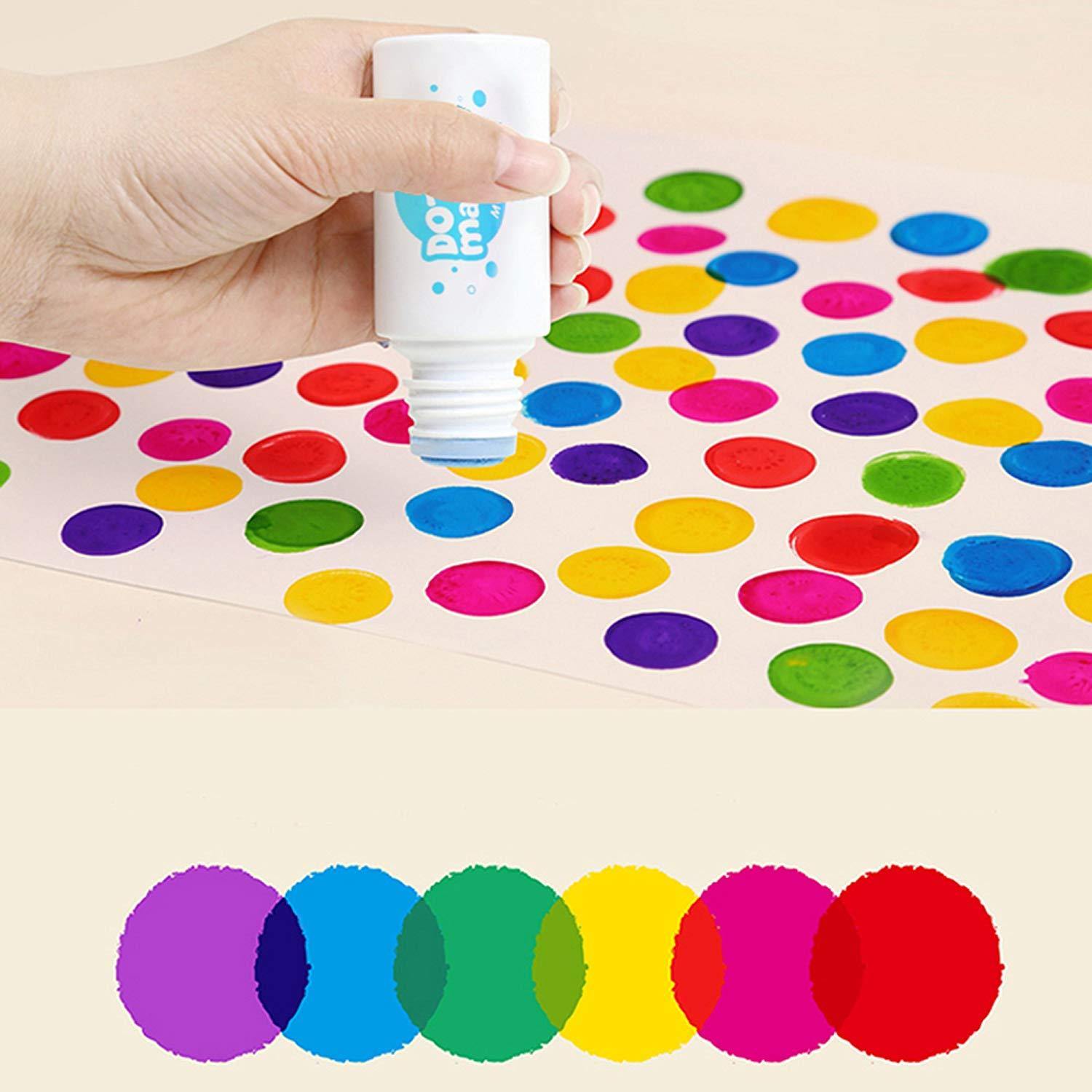 Bosonshop Dot Markers 6 Colors 20 Pages Dot Book Fun Art Paint Craft Kit Kids Preschool Educational Toys