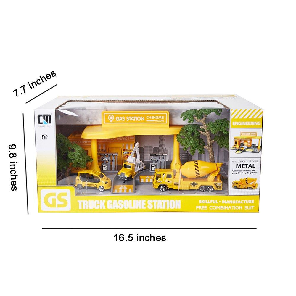 Bosonshop Yellow Gas Station Toy Playset Educational Toys for Kids 3 and up