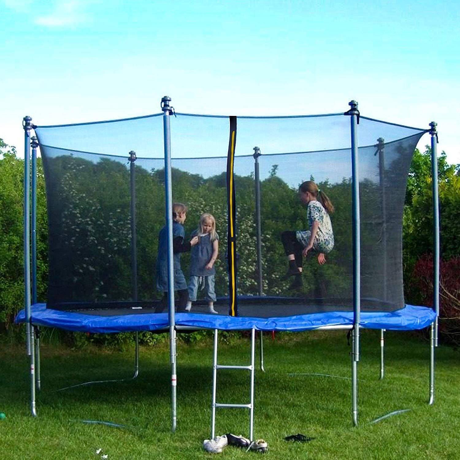 12 FT Trampoline For Kids And Family Outdoor Trampoline With Safety Enclosure Net, Ladder And Spring Cover - Backyard Bounce Jump Have Fun - Bosonshop