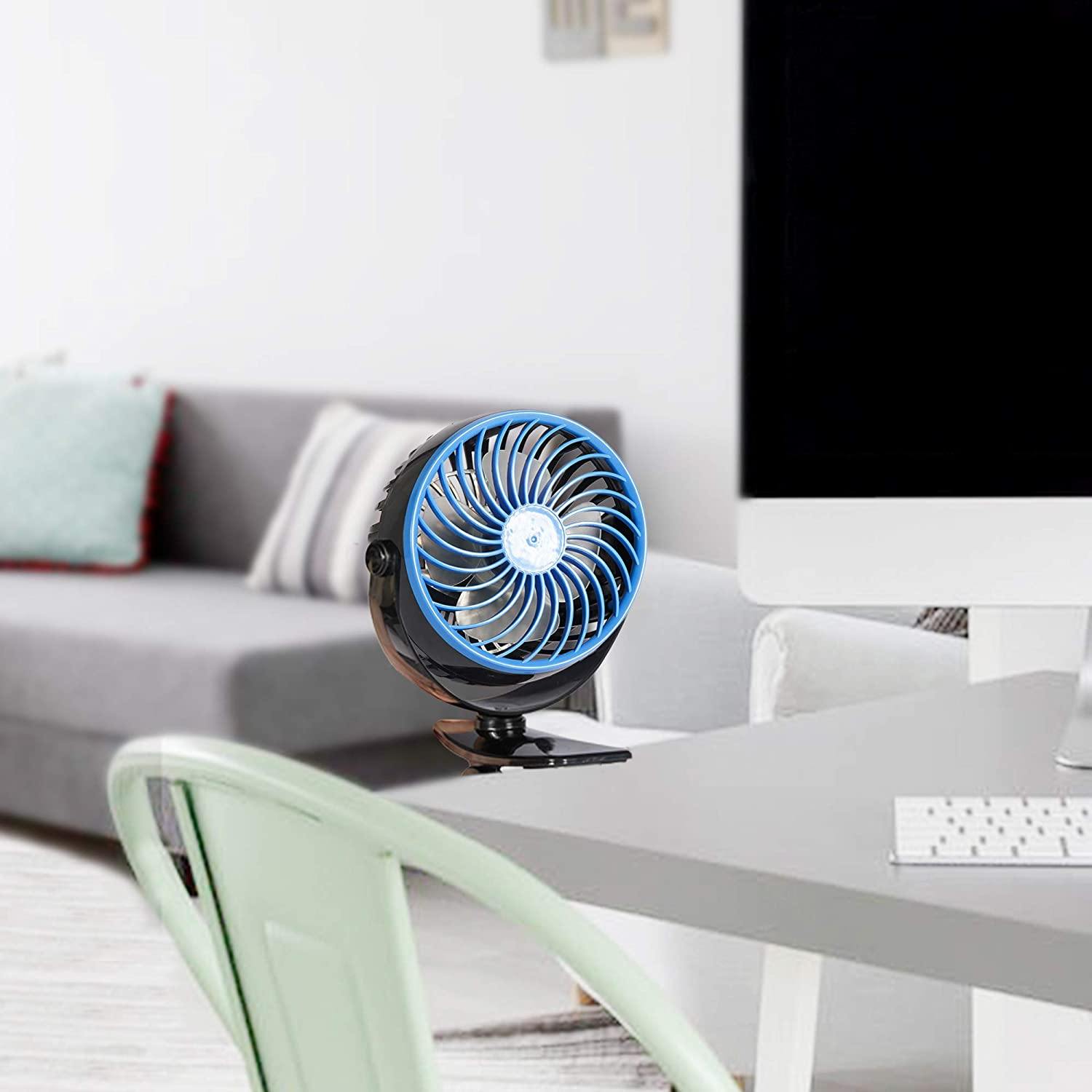 Mini USB Powered Desk Fan can 360 degree rotation Fan Speed Adjustable, Personal Fan Strong Airflow and Quiet for Home Office - Bosonshop