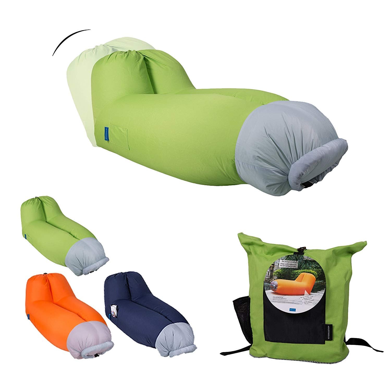 Bosonshop Portable Outdoor & Indoor Inflatable Air Lounger Sofa with Handy Storage Bag for Travelling