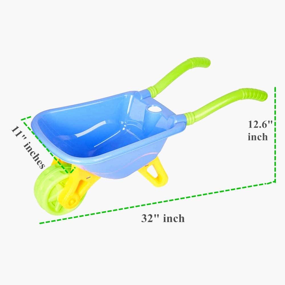 Kid’s Garden Tool Toy Set Beach Sand Toy Kids Wheelbarrow Garden Toy Cart Gardening Backyard Tool Set - Bosonshop