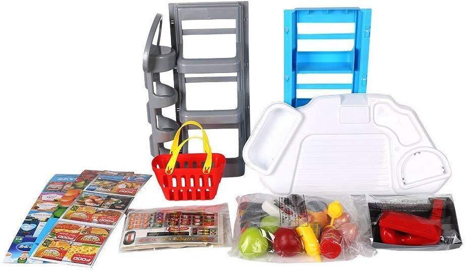 Kids Grocery Supermarket Shop Stand and Cash Register Play Set Toy - Bosonshop