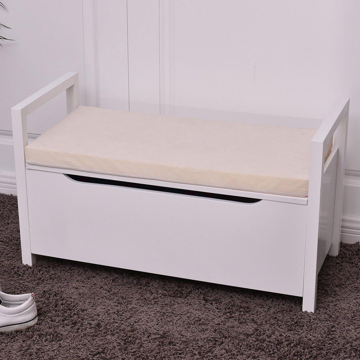 Shoe Bench Hallway Entryway Storage Rack w/ Cushion Seat - Bosonshop