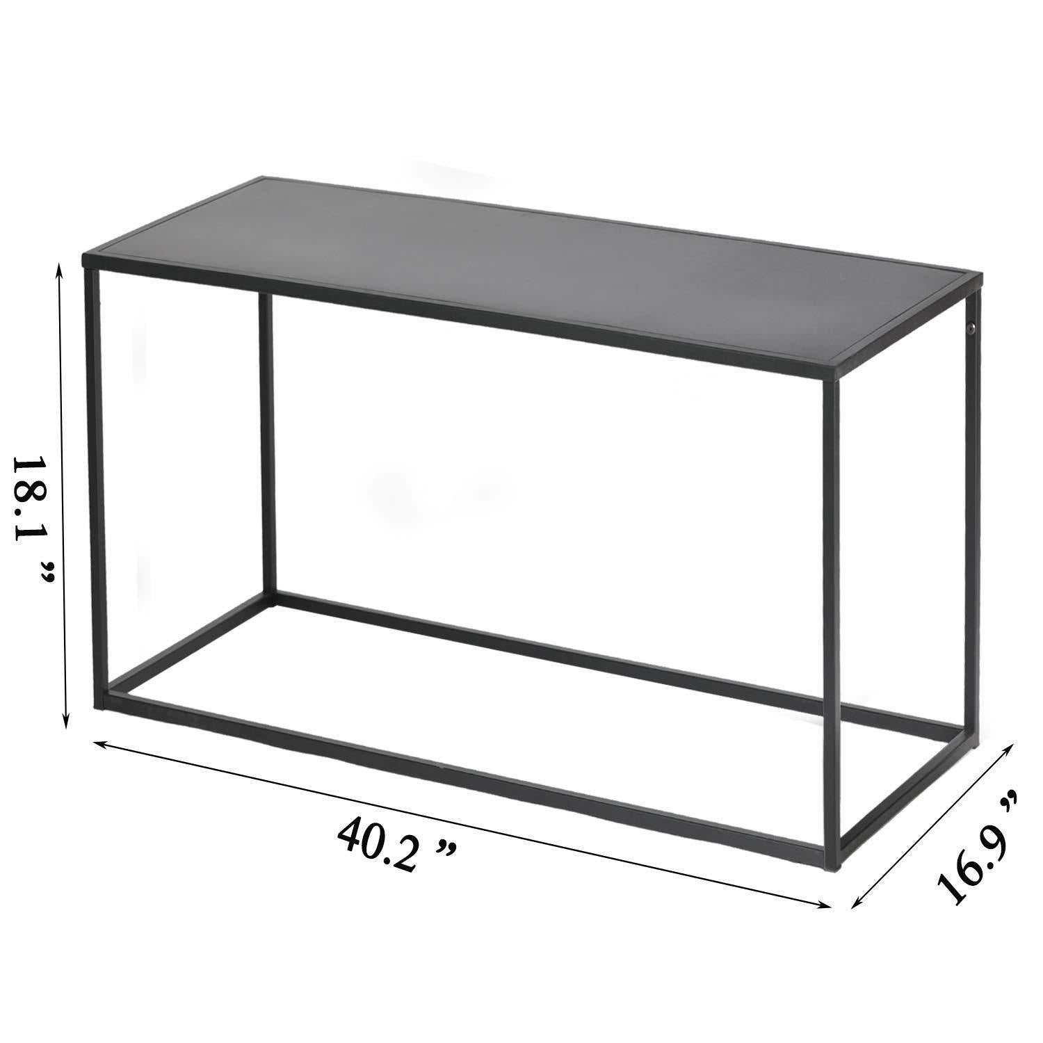 Simple Coffee Table with Anti-Scratch Design Premium Rust Resistant Industrial Cocktail Table for Living Room Black - Bosonshop