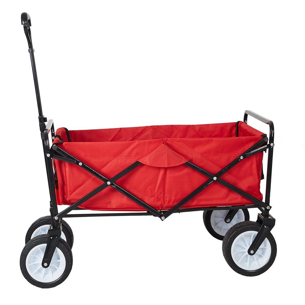 Bosonshop Collapsible Camping Wagon Garden Folding Utility Shopping Cart with Handle