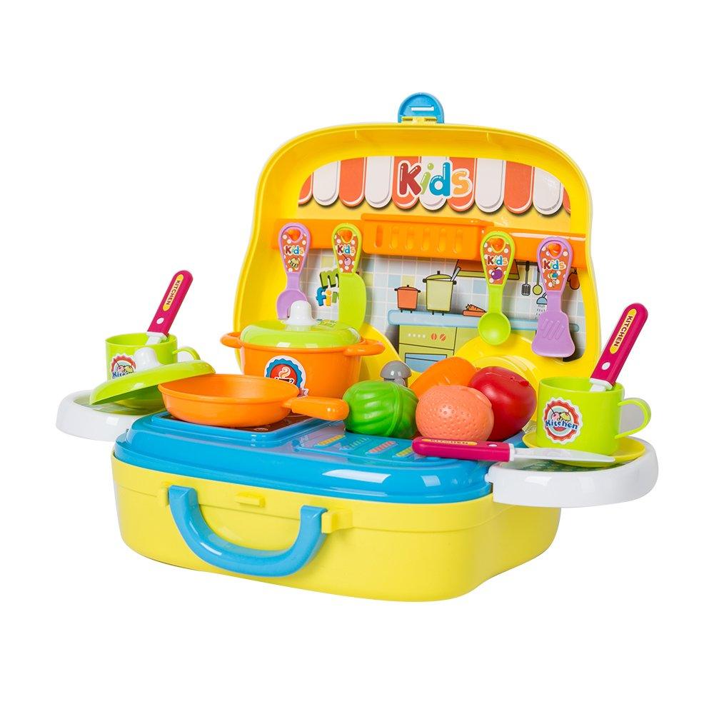 Bosonshop Pretend Play Cooking Food Plastic Kitchen Play Set