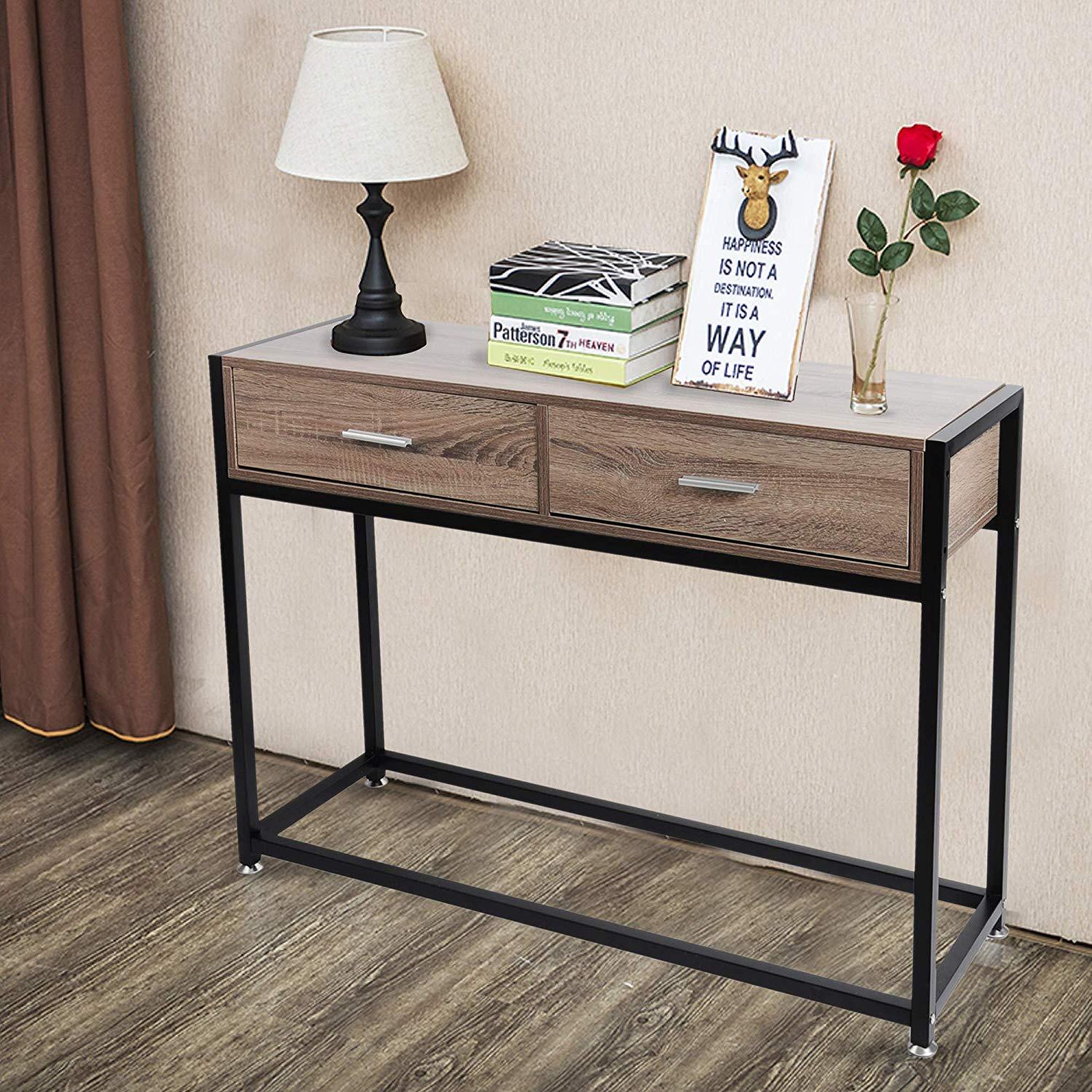 Bosonshop Console Entryway Sofa Coffee Tables with Drawers