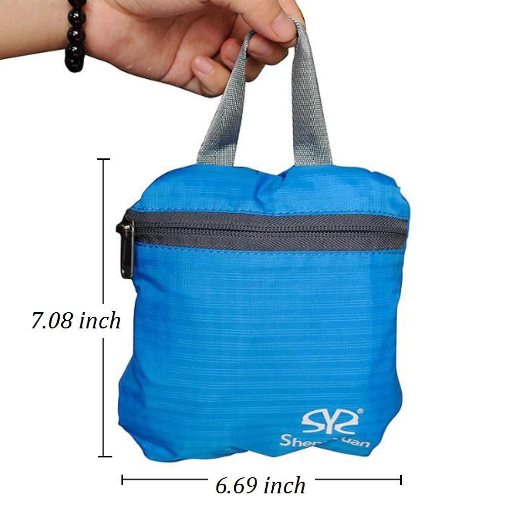 Bosonshop 20L Waterproof Portable Travel Folding Backpack Fold Tote Bag for Travel, Camping